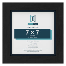 Black 8 x 8 inch picture frame with a Pacific Blue mount for a 7 x 7 inch photo