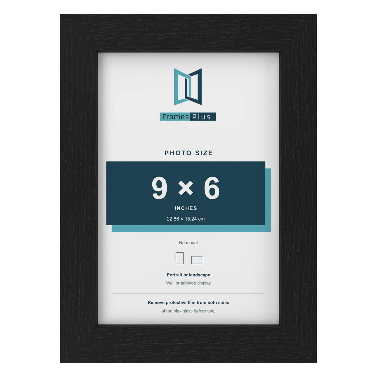 Black picture frame for a 9 x 6 inch photo