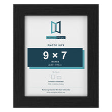 Black picture frame for a 9 x 7 inch photo