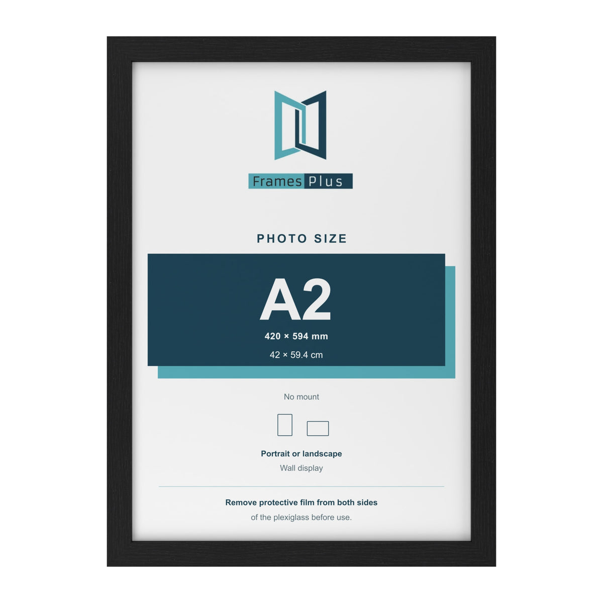 Black picture frame for an A2 photo