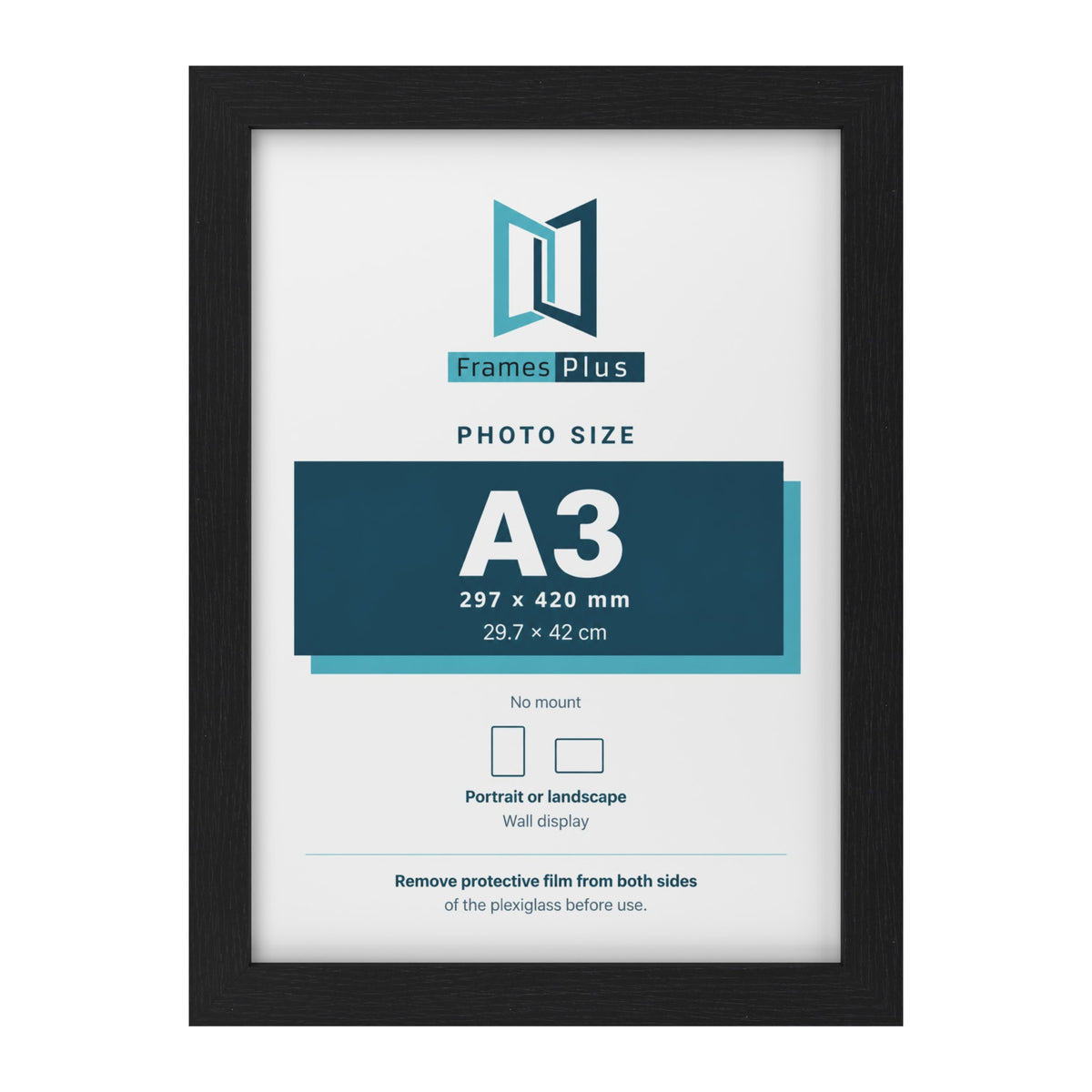 Black picture frame for an A3 photo
