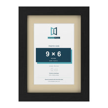 Black A4 picture frame with an ivory mount for a 9 x 6 inch photo