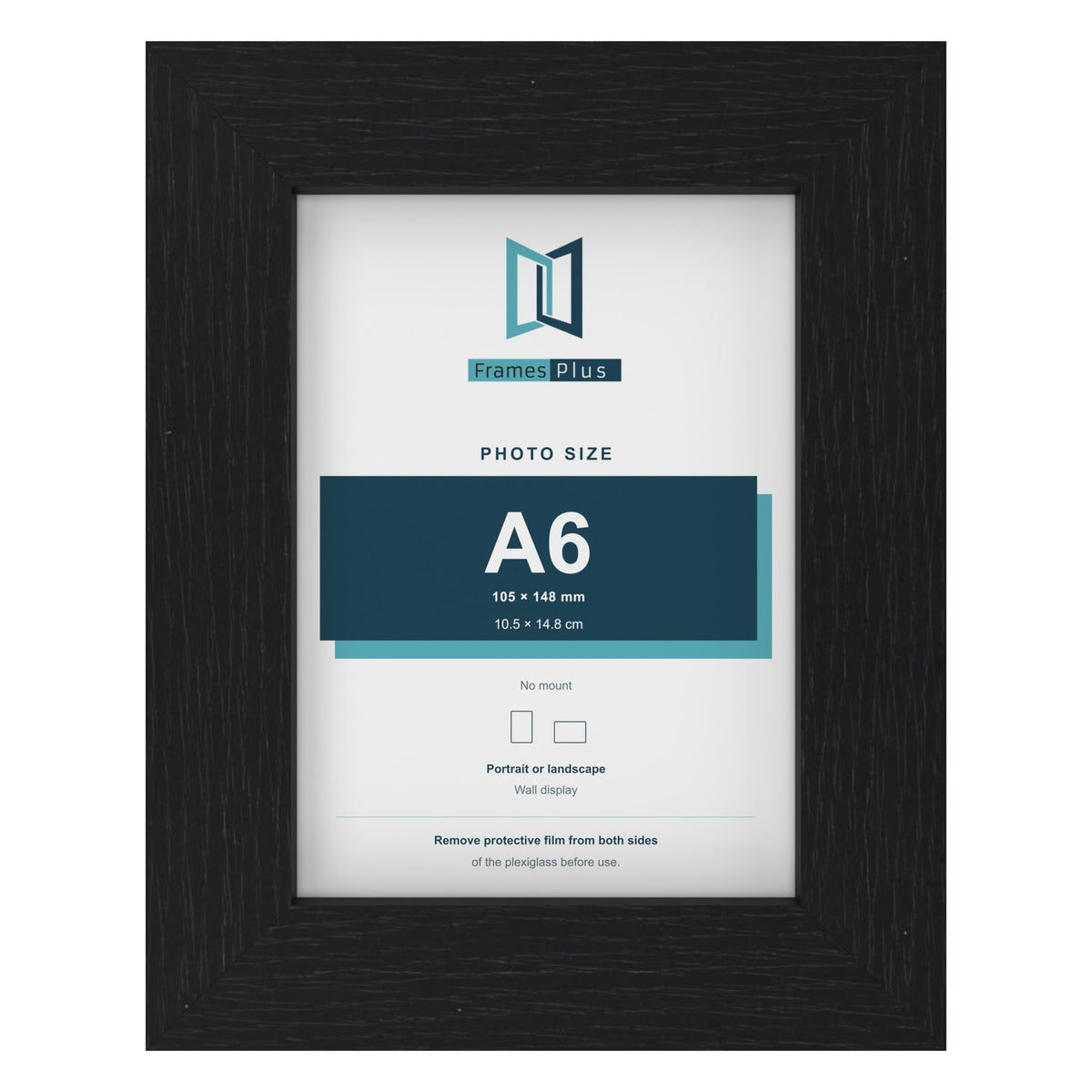 Black picture frame for an A6 photo
