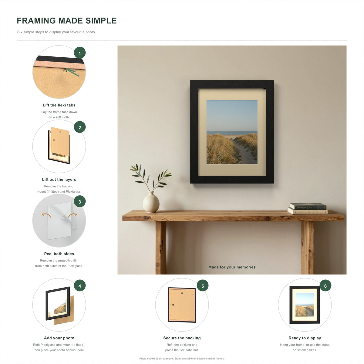 How to put a photo in a Black frame with an ivory mount in six steps