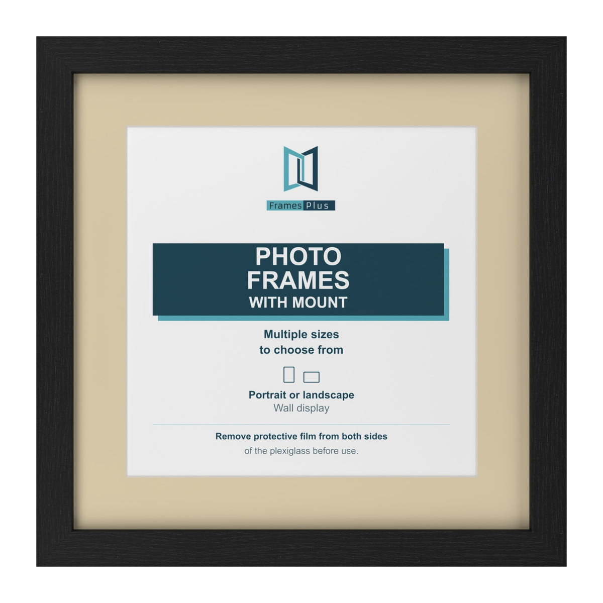 Black picture frame with an ivory mount
