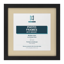 Black picture frame with an ivory mount