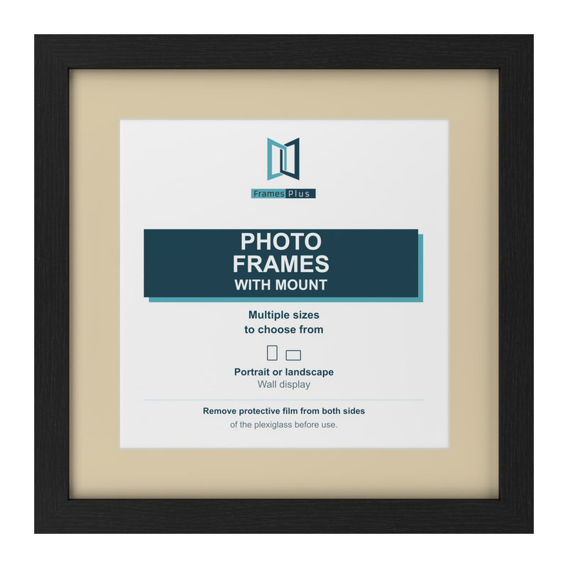 Black picture frame with an ivory mount