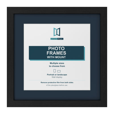 Classic Range Black Picture, Photo & Poster Frame with Pacific Blue Mount