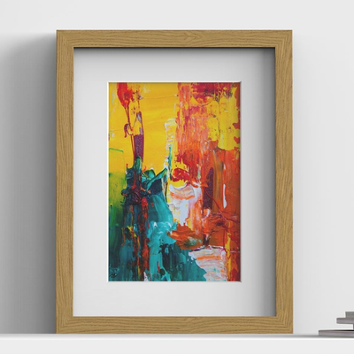 Blok Range Oak Picture, Photo & Poster Frame with White Mount