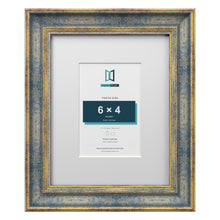 Cassis Blue 10 x 8 inch picture frame with a white mount for a 6 x 4 inch photo