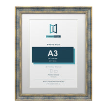 Cassis Blue 20 x 16 inch picture frame with a white mount for an A3 photo