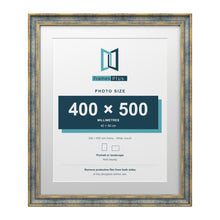 Cassis Blue 60 x 50 cm picture frame with a white mount for a 50 x 40 cm photo