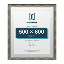 Cassis Blue 70 x 60 cm picture frame with a white mount for a 60 x 50 cm photo