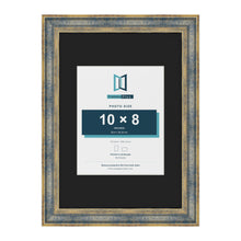 Cassis Blue A3 picture frame with a black mount for a 10 x 8 inch photo