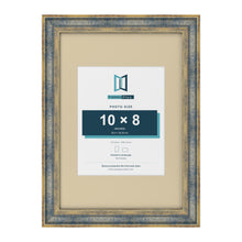 Cassis Blue A3 picture frame with an ivory mount for a 10 x 8 inch photo