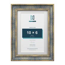 Cassis Blue A4 picture frame with a white mount for a 10 x 6 inch photo