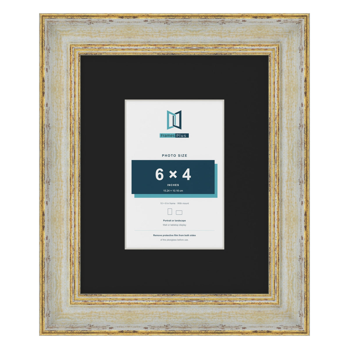 Cassis Cream 10 x 8 inch picture frame with a black mount for a 6 x 4 inch photo