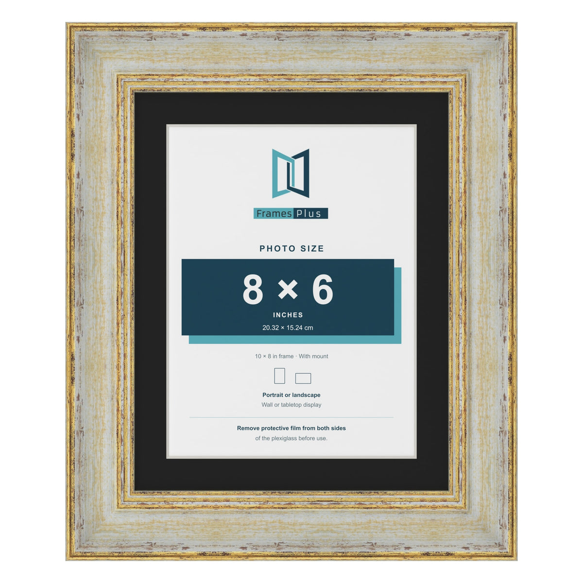 Cassis Cream 10 x 8 inch picture frame with a black mount for an 8 x 6 inch photo