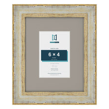 Cassis Cream 10 x 8 inch picture frame with a dawn grey mount for a 6 x 4 inch photo