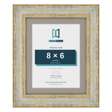 Cassis Cream 10 x 8 inch picture frame with a dawn grey mount for an 8 x 6 inch photo
