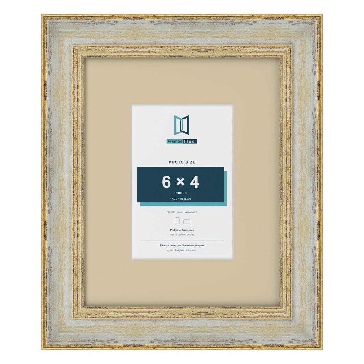 Cassis Cream 10 x 8 inch picture frame with an ivory mount for a 6 x 4 inch photo
