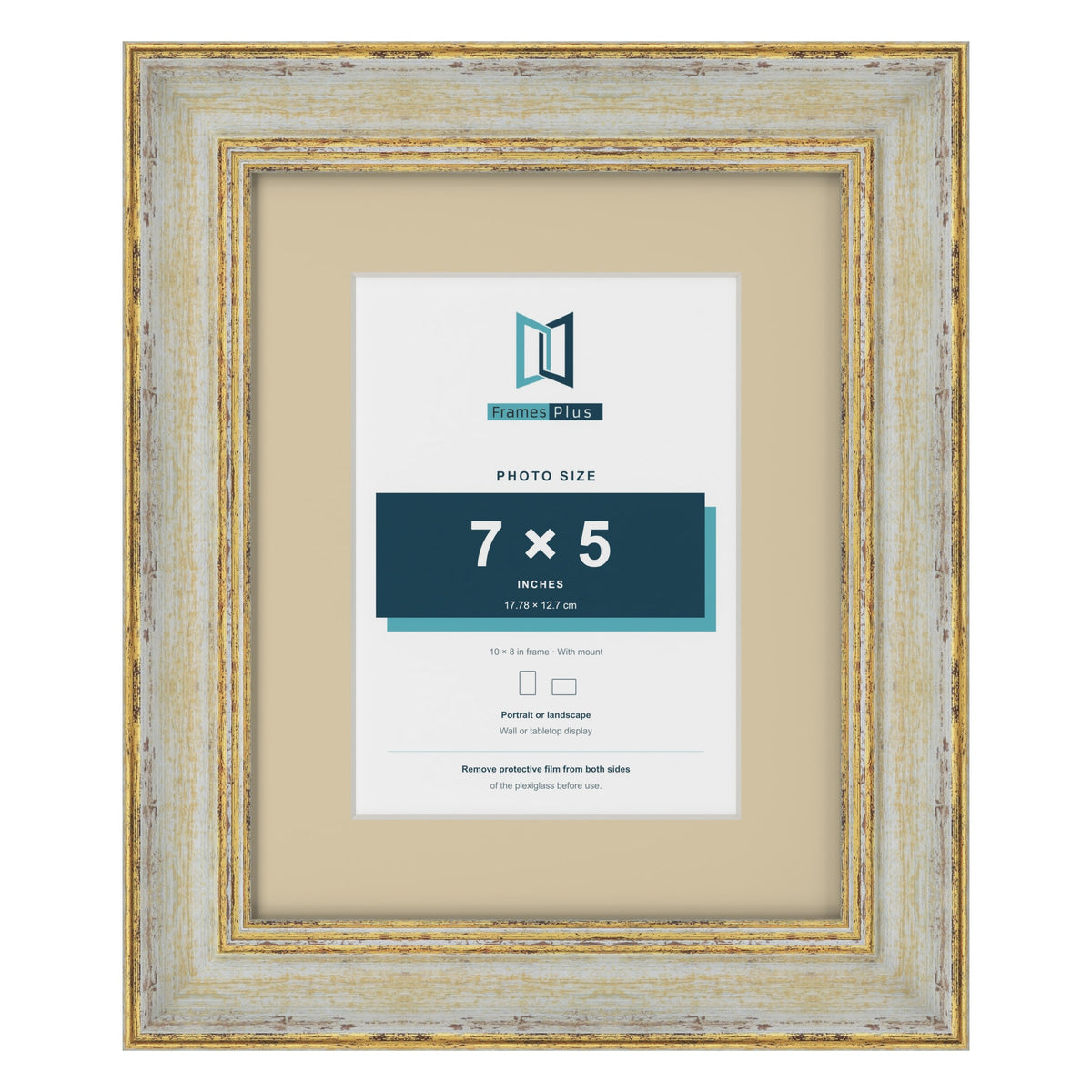 Cassis Cream 10 x 8 inch picture frame with an ivory mount for a 7 x 5 inch photo