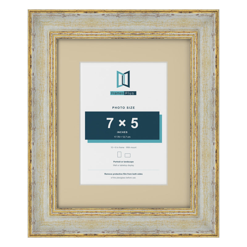 Cassis Cream 10 x 8 inch picture frame with an ivory mount for a 7 x 5 inch photo
