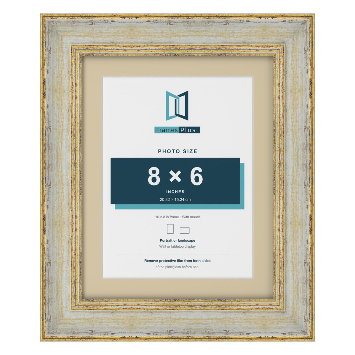 Cassis Cream 10 x 8 inch picture frame with an ivory mount for an 8 x 6 inch photo
