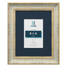 Cassis Cream 10 x 8 inch picture frame with a pacific blue mount for a 6 x 4 inch photo