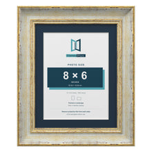 Cassis Cream 10 x 8 inch picture frame with a pacific blue mount for an 8 x 6 inch photo