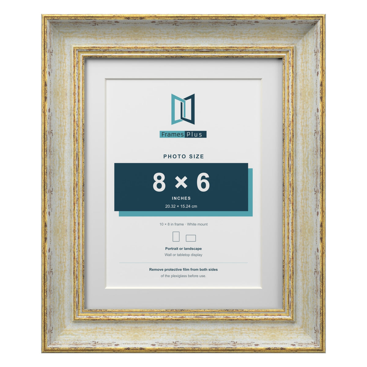 Cassis Cream 10 x 8 inch picture frame with a white mount for an 8 x 6 inch photo