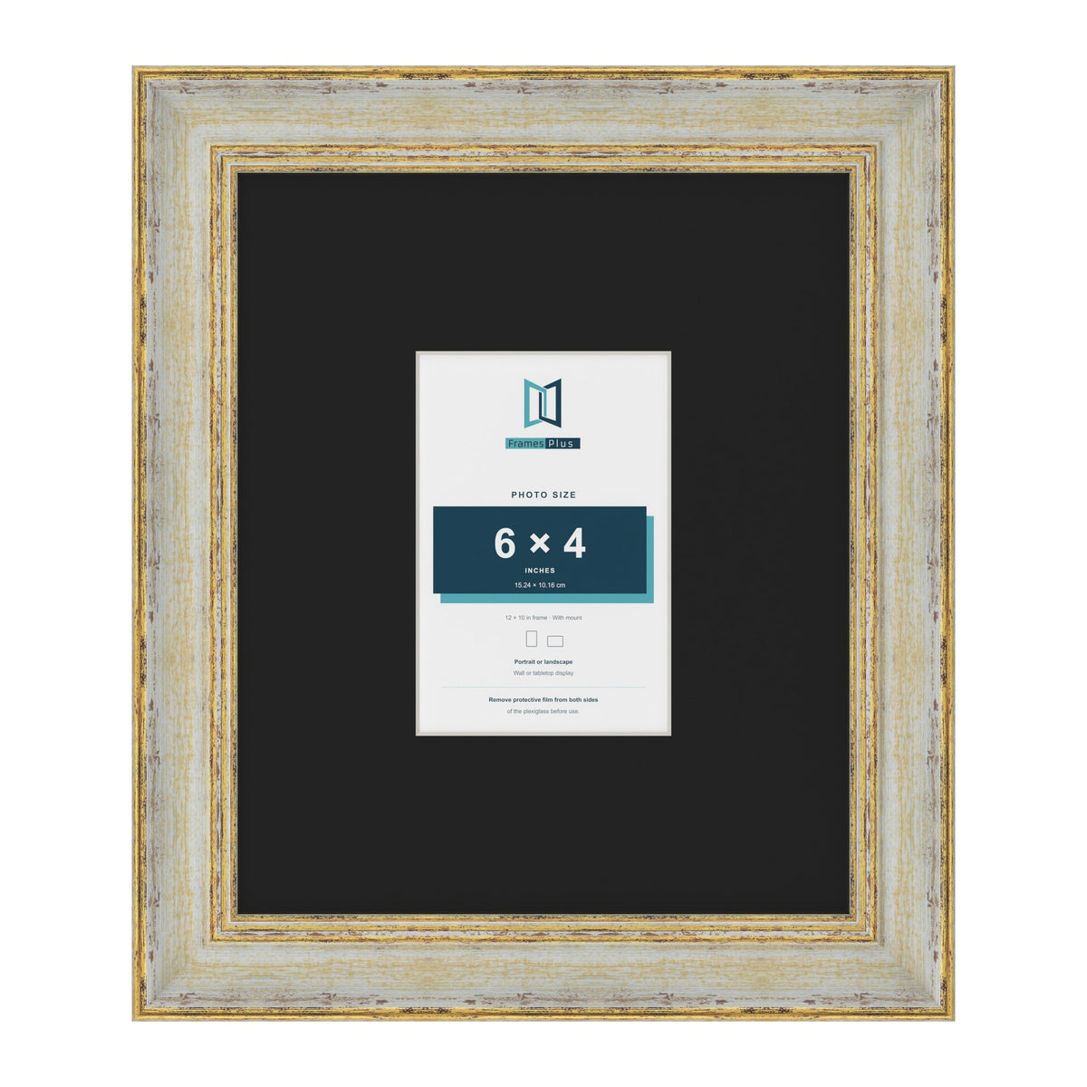 Cassis Cream 12 x 10 inch picture frame with a black mount for a 6 x 4 inch photo