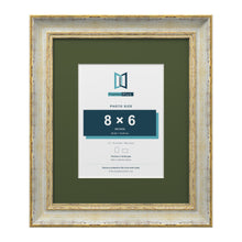 Cassis Cream 12 x 10 inch picture frame with a green mount for an 8 x 6 inch photo