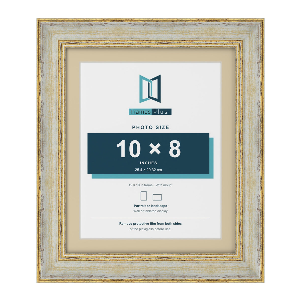Cassis Cream 12 x 10 inch picture frame with an ivory mount for a 10 x 8 inch photo