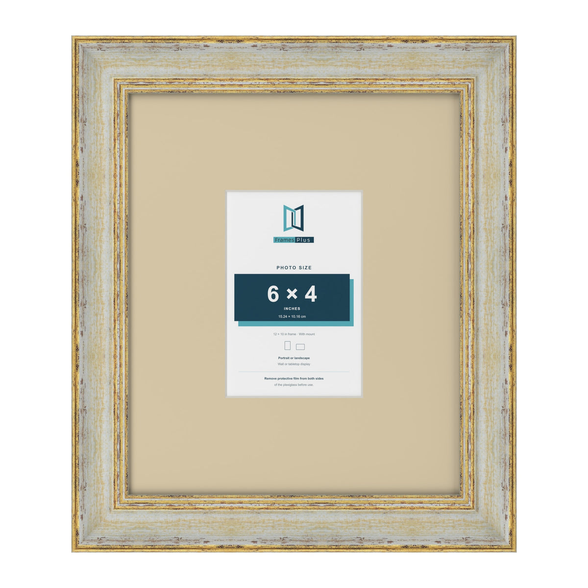 Cassis Cream 12 x 10 inch picture frame with an ivory mount for a 6 x 4 inch photo