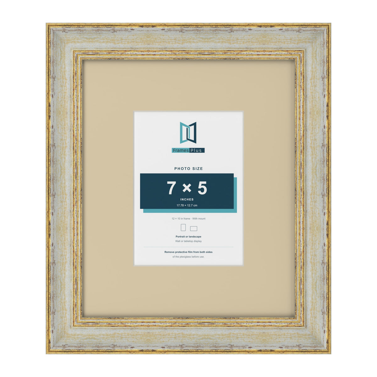 Cassis Cream 12 x 10 inch picture frame with an ivory mount for a 7 x 5 inch photo