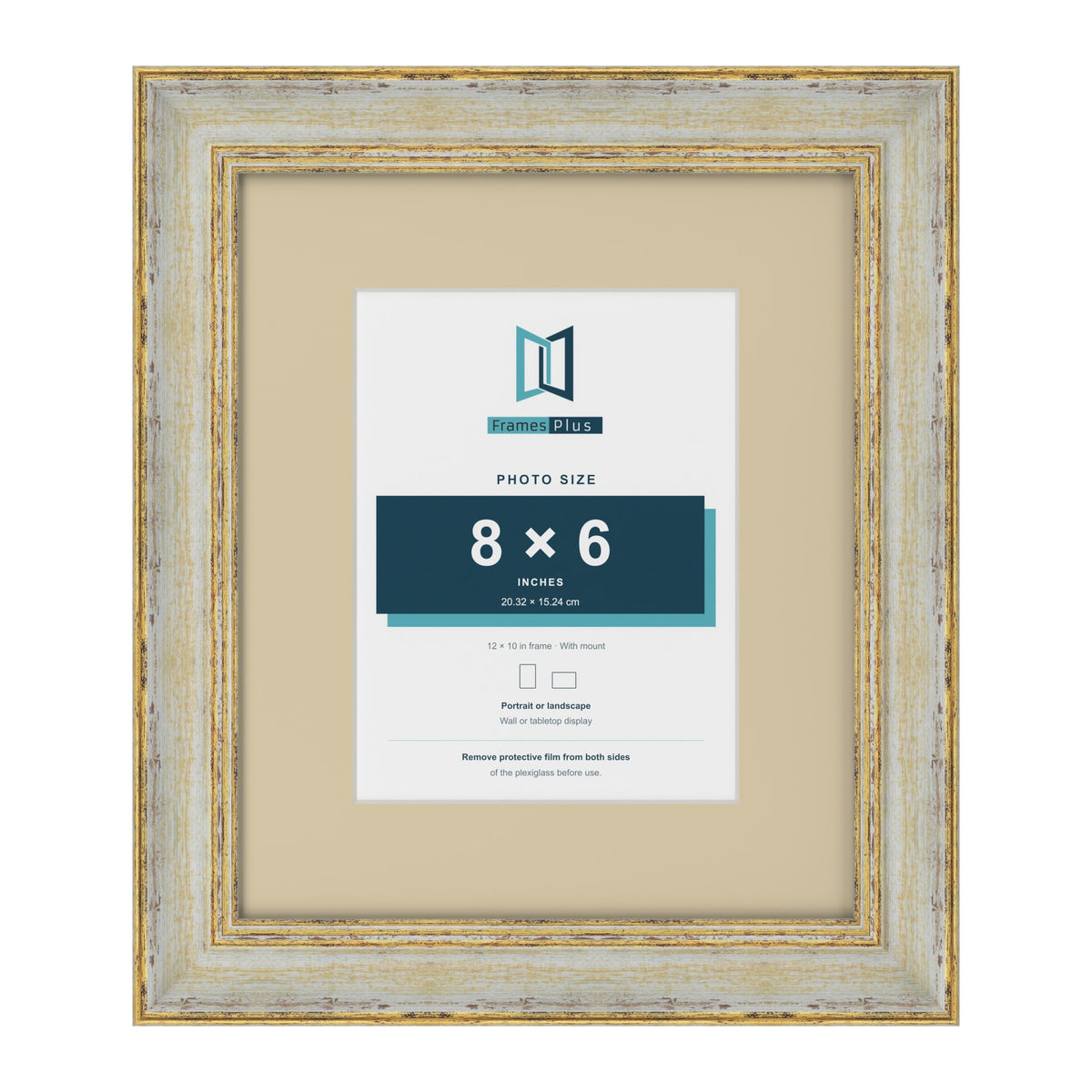 Cassis Cream 12 x 10 inch picture frame with an ivory mount for an 8 x 6 inch photo