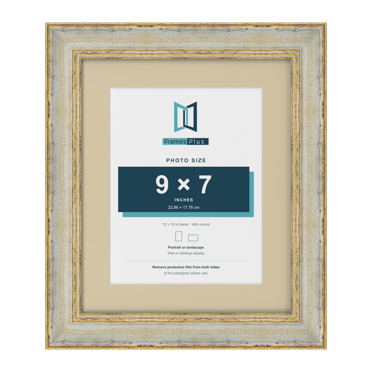 Cassis Cream 12 x 10 inch picture frame with an ivory mount for a 9 x 7 inch photo