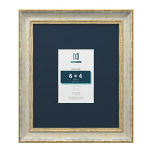 Cassis Cream 12 x 10 inch picture frame with a pacific blue mount for a 6 x 4 inch photo
