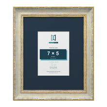 Cassis Cream 12 x 10 inch picture frame with a pacific blue mount for a 7 x 5 inch photo