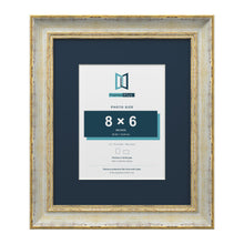 Cassis Cream 12 x 10 inch picture frame with a pacific blue mount for an 8 x 6 inch photo