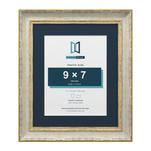 Cassis Cream 12 x 10 inch picture frame with a pacific blue mount for a 9 x 7 inch photo