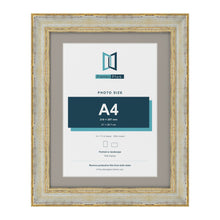 Cassis Cream 14 x 11 inch picture frame with a dawn grey mount for an A4 photo
