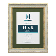 Cassis Cream 14 x 11 inch picture frame with a green mount for an 11 x 8 inch photo