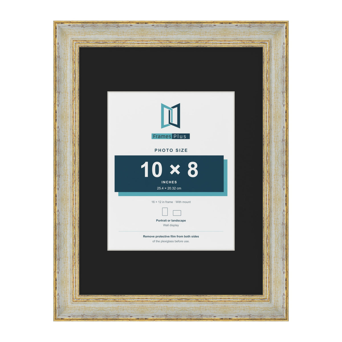 Cassis Cream 16 x 12 inch picture frame with a black mount for a 10 x 8 inch photo