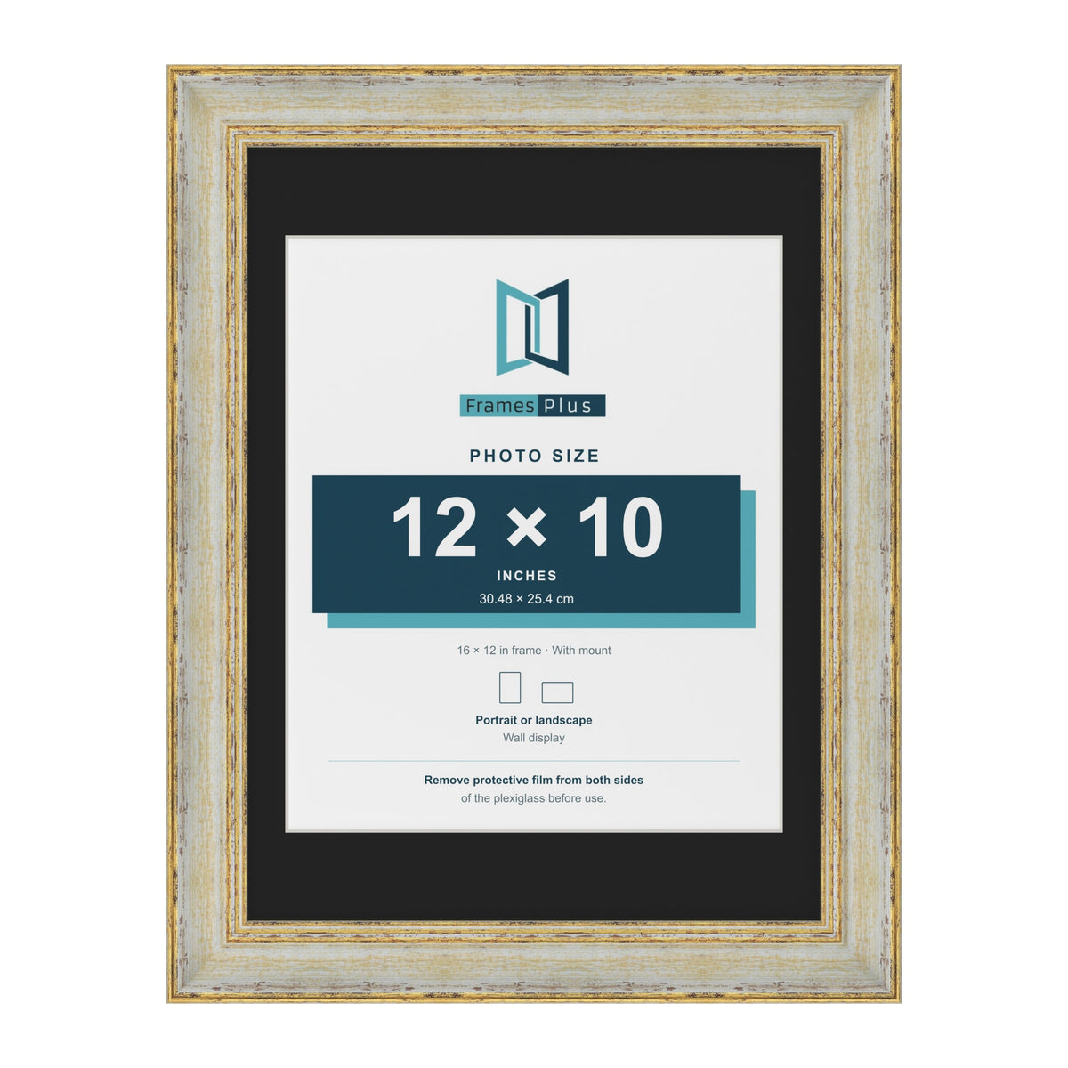 Cassis Cream 16 x 12 inch picture frame with a black mount for a 12 x 10 inch photo