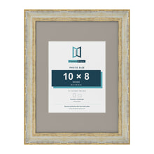 Cassis Cream 16 x 12 inch picture frame with a dawn grey mount for a 10 x 8 inch photo
