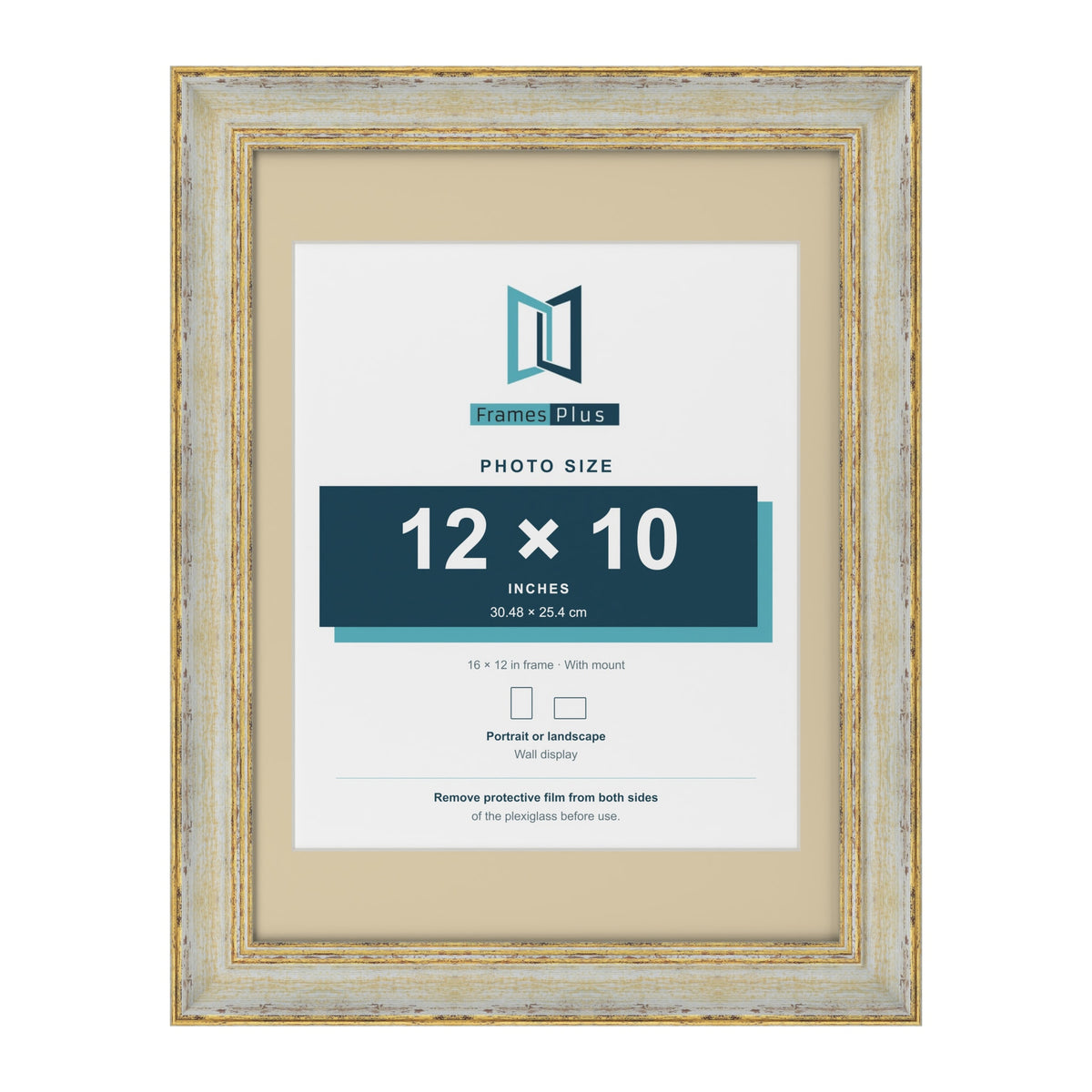 Cassis Cream 16 x 12 inch picture frame with an ivory mount for a 12 x 10 inch photo