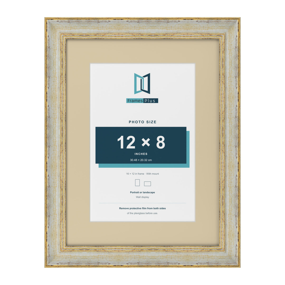 Cassis Cream 16 x 12 inch picture frame with an ivory mount for a 12 x 8 inch photo