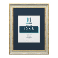 Cassis Cream 16 x 12 inch picture frame with a pacific blue mount for a 10 x 8 inch photo